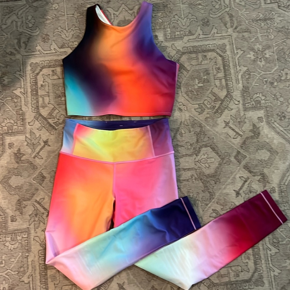 Athleta tights and crop bra top